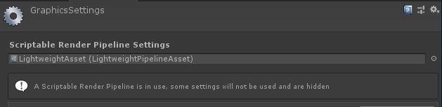 Graphics Settings with Lightweight Pipeline active