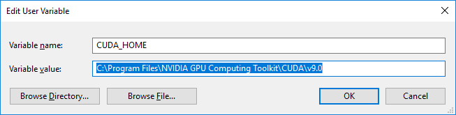 system variable names and values